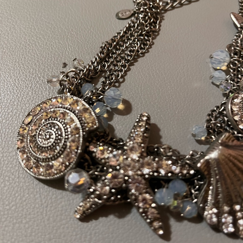 Aldo collar fashion jewelry silver seashell starfish necklace - Picture 2 of 7